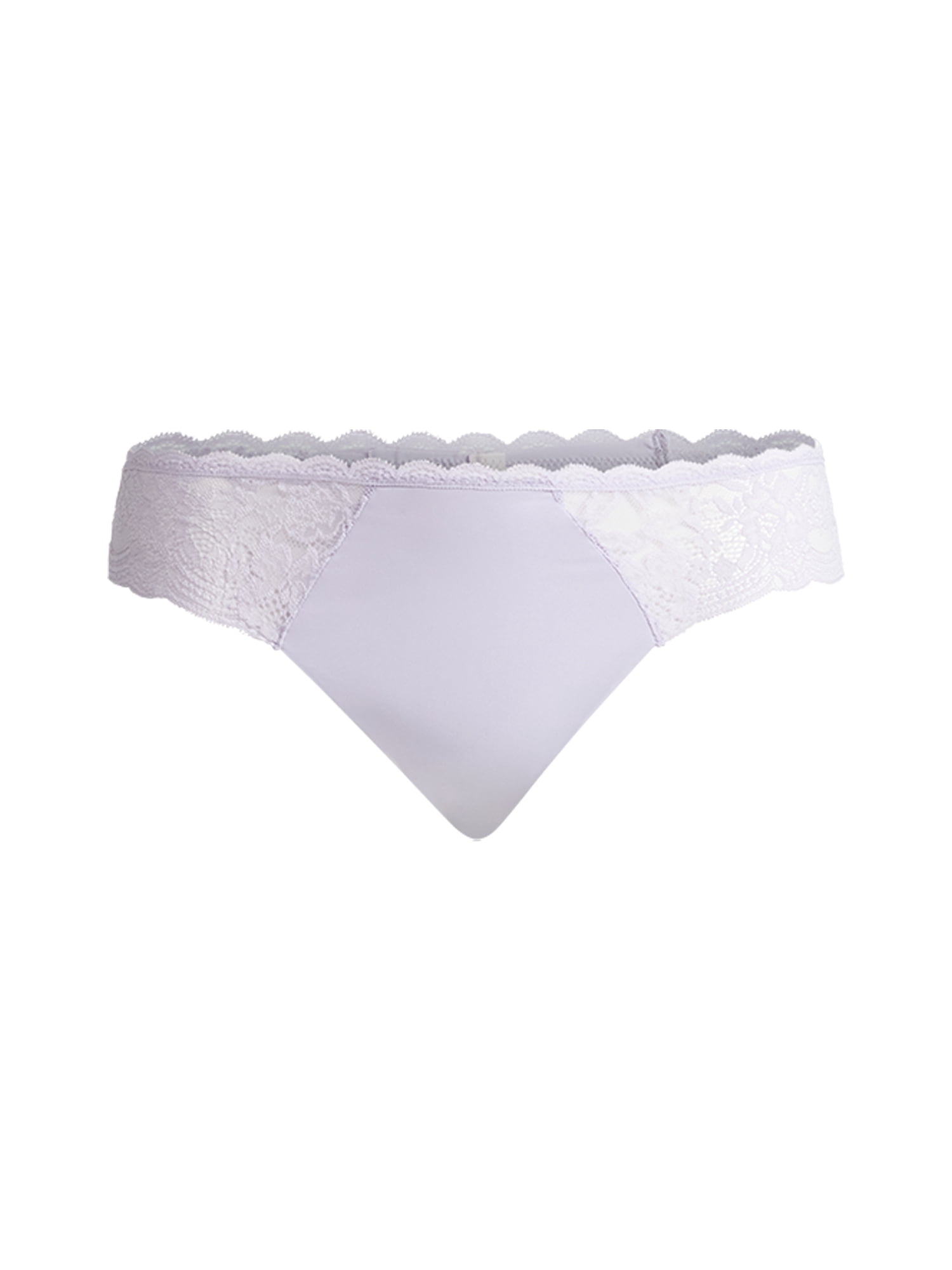 Joyspun Women's Microfiber and Lace Thong Panties, 3-Pack, Sizes XS-3XL
