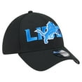 thumbnail image 3 of Men's New Era Black Detroit Lions Overlap Logo 39THIRTY Stretch Fit Hat, 3 of 5