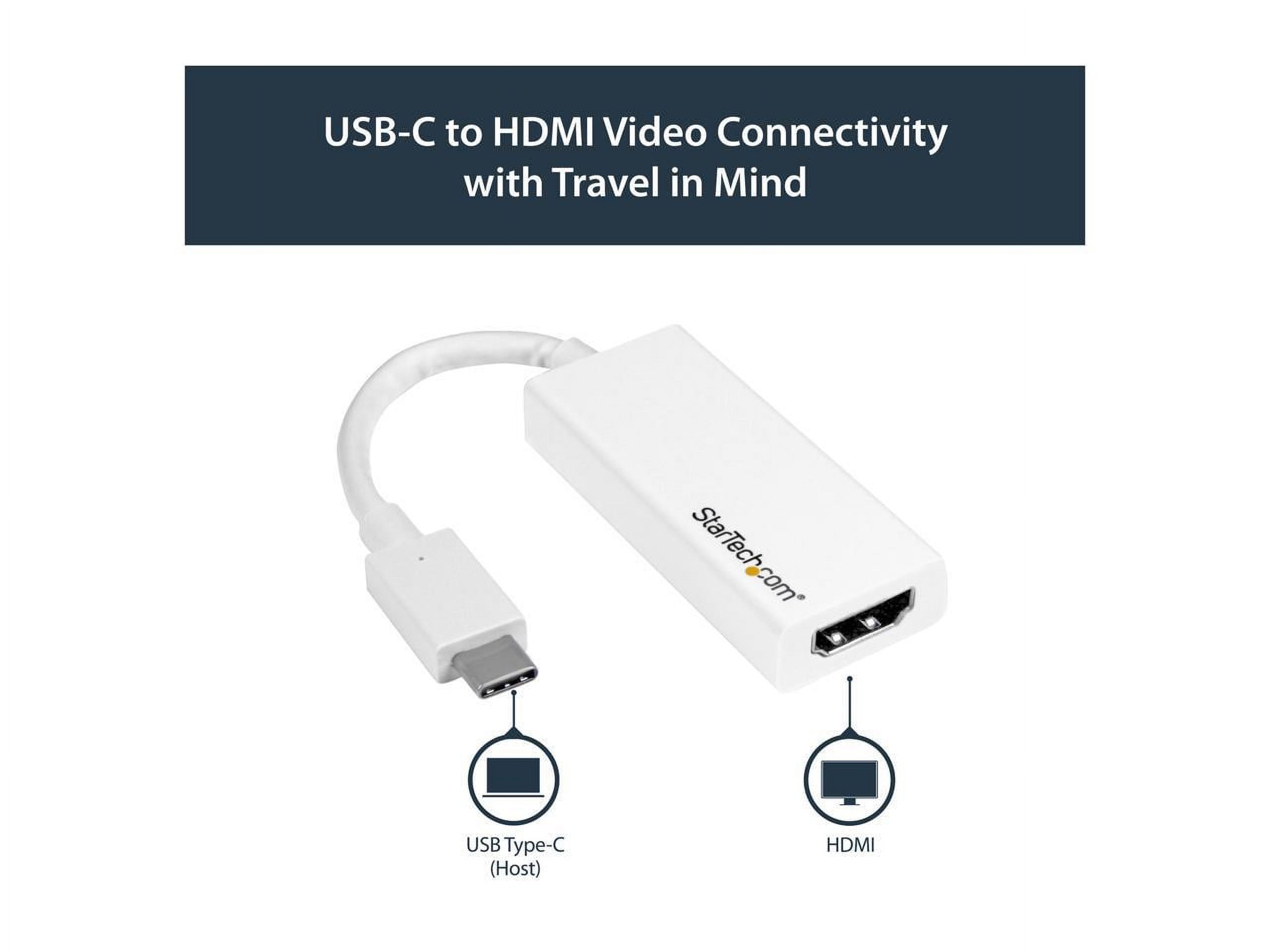 StarTech.com CDP2HDW USB-C to HDMI Adapter - 4K 30Hz - USB 3.1 Type-C to HDMI Adapter - USB C to HDMI Dongle - Monitor Adapter - White (CDP2HDW) - image 5 of 5
