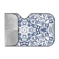 thumbnail image 2 of YFYANG Front Windshield Sun Shade, Blue Geometric Art Foldable Car Visor for Cars, Trucks, SUVs, Small, 2 of 9
