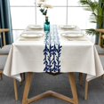 thumbnail image 3 of 140 x 140 cm Tablecloth PVC Plastic Tablecloth Water washable. Waterproof Square Table Protector for Kitchen, Picnic, Outdoor, Indoor, 3 of 5