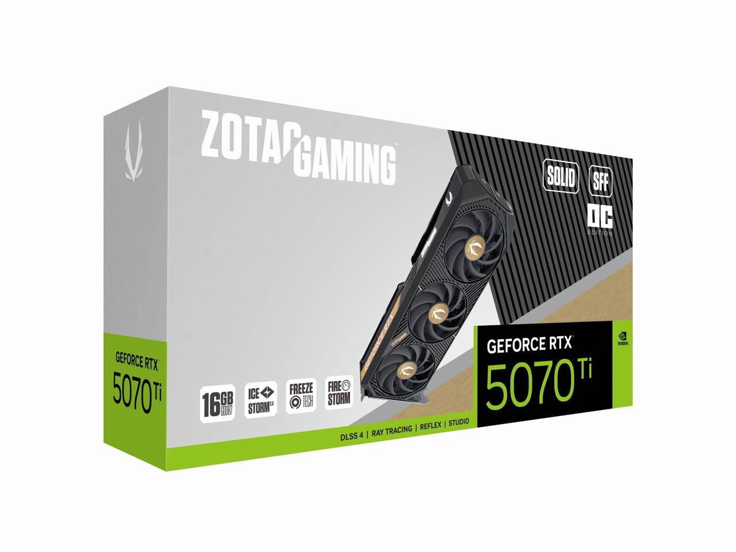 ZOTAC SOLID SFF OC GeForce RTX 5070 Ti 16GB 256-Bit GDDR7 DLSS 4.0 PIC-Express 5.0 Graphics Card ZT-B50710J3-10P