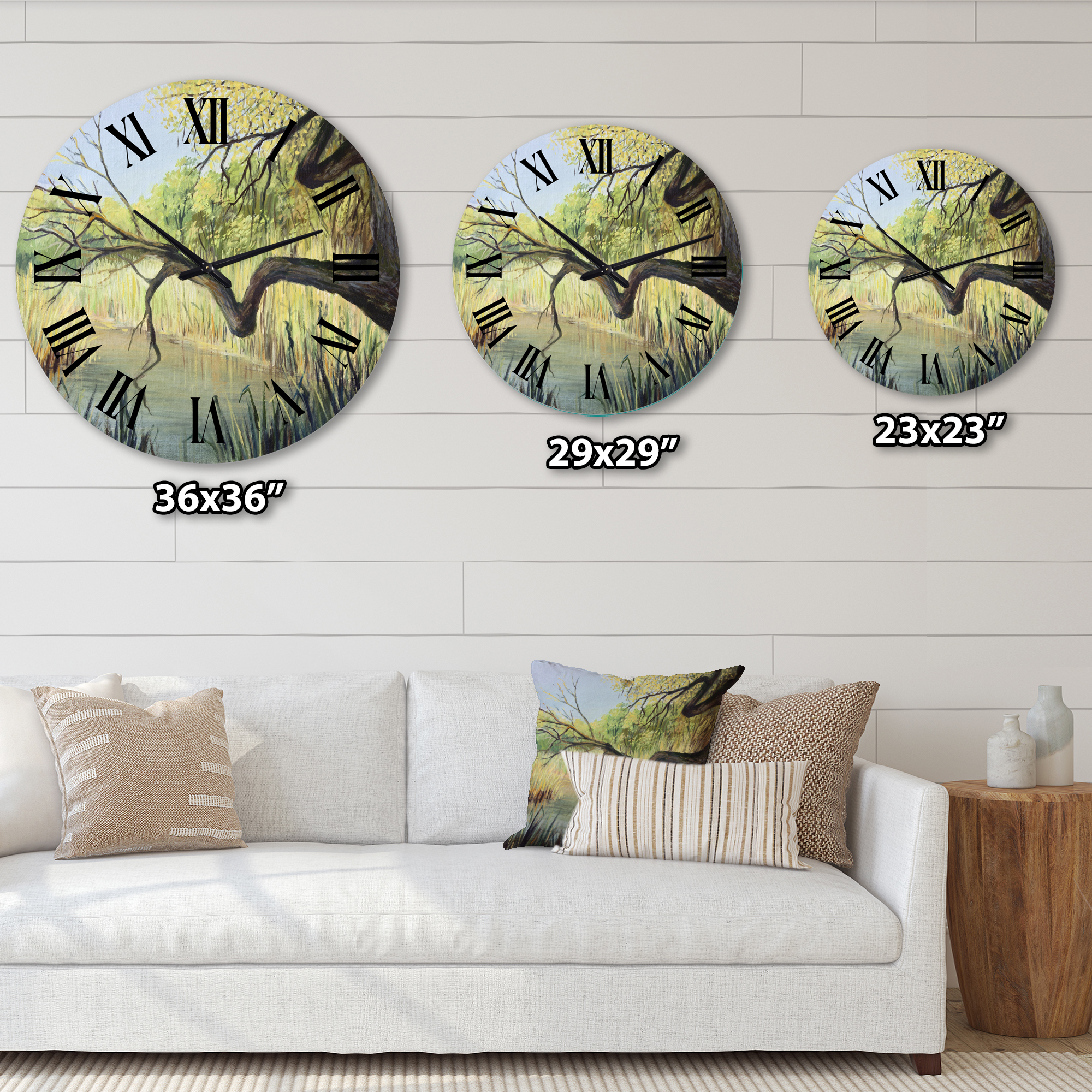 Designart 'The Lake Of Silence' Lake House Wall Clock