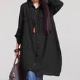 thumbnail image 3 of Nuevas mujeres blusa larga irregular dobladillo mangas largas bolsillos sueltos Casual Top cami CACAGOO Blusa, 3 of 7