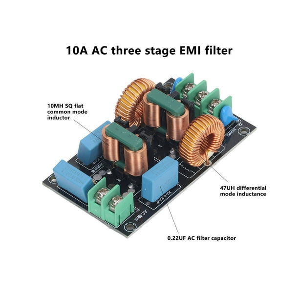 Filtro Di Alimentazione EMI Monofase - Filtro Di Linea 115V-250V, 10A, 50/60Hz - Riduzione Rumore Elettromagnetico - Foto 2