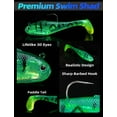 thumbnail image 4 of BLUEWING 36" Fishing Dredge Striper Umbrella Rig with 5mm Foldable Arms, 6" Swim Shad and High-Carbon Steel Hook Saltwater Trolling Teaser for Big Game Fishing,Green, 4 of 7