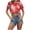 Red, variant on felwors Women's Tie Dye Crop Tops – Rock Hand Graphic Short Sleeve Tee, Y2K Aesthetic Summer Streetwear Shirt for Festival, Party & Casual Wear Yellow for Size M