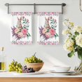 thumbnail image 3 of Easter Bunny Roses Kitchen Towels Set of 3, Pink Floral Spring Botanical Absorbent Dish Towels for Kitchen, Microfiber Hand Towel, Quick Drying Tea Towel for Cleaning Decorative Dishcloths, 3 of 7