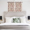 thumbnail image 3 of Pink Beige Flowers Kitchen Curtains Window Panels, Spring Floral Elegant Pastoral Rustic Insulated Window Treatment Curtain, Grommet Curtains for Bedroom/Living Room/Bathroom, 2 Piece 52"Wx45"L, 3 of 8