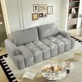 thumbnail image 5 of FFH 90.2" Pull Out Sofa Bed with Storage, 3-in-1 Convertible Sleeper Sofa King Size, Modern 4-Seater Teddy Couch for Living Room, Gray, 5 of 16