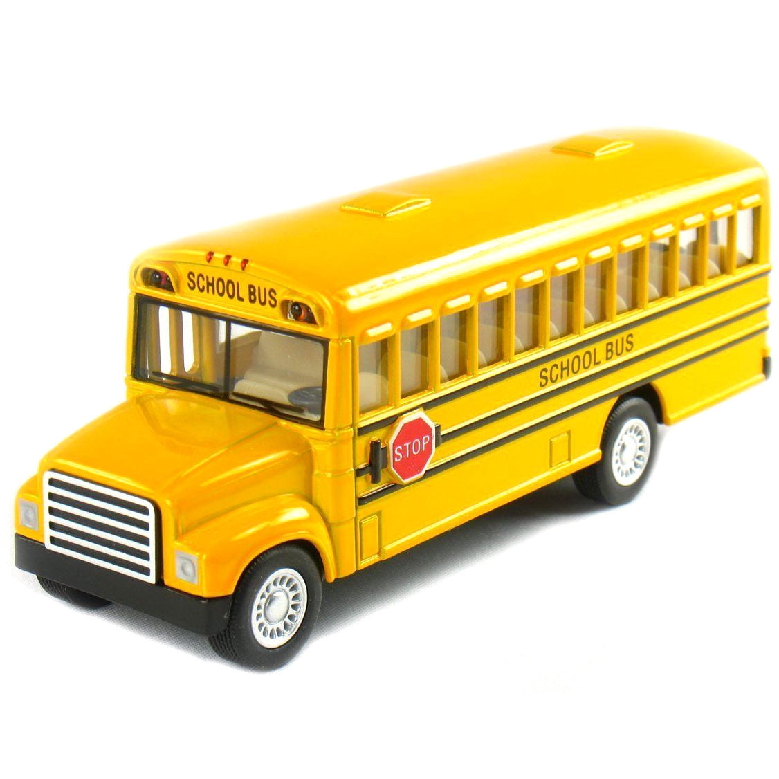 School Bus Toy for Toddlers Die Cast Pull Back Cars Yellow Bus Play Vehicles 
