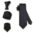 thumbnail image 7 of Men's Solid Color Ties Satin Necktie Pocket Square Cufflinks Set for Business Formal Wedding Tie, 7 of 7
