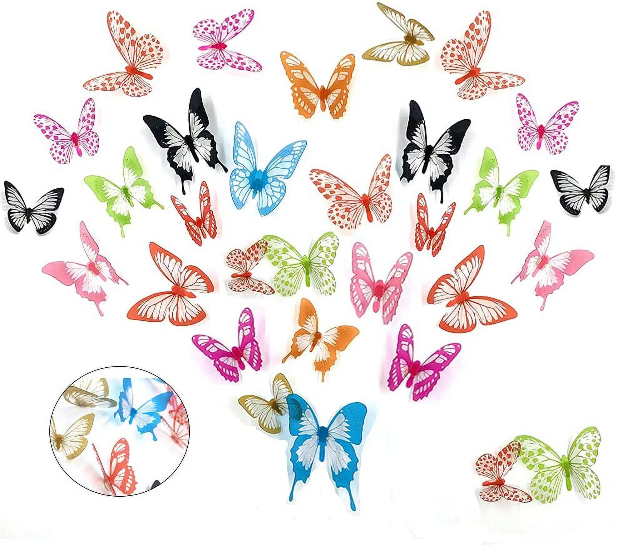 72 Pcs 3D Butterfly Wall Stickers,Black-White Style Butterfly Wall Decals,for Party Bedroom Wall Stickers Decor