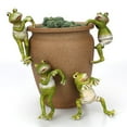 thumbnail image 4 of Set of 4 Cute Frog Figurines Hanging Animal Statue,Resin Pot Hanging Climbing Frog Sculpture Outdoor Statues Ornaments Décor for Flower pot/Fence, Yard Art Figurines for Patio Lawn House, 4 of 11