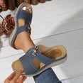 thumbnail image 2 of Fish Mouth Wedge Slippers for Women, Thick Bottom Design with Perforated Suede-like Upper, Slip-on Style, Breathable Summer Footwear, Acupressure-patterned Insole, Non-slip Sole, 2 of 9
