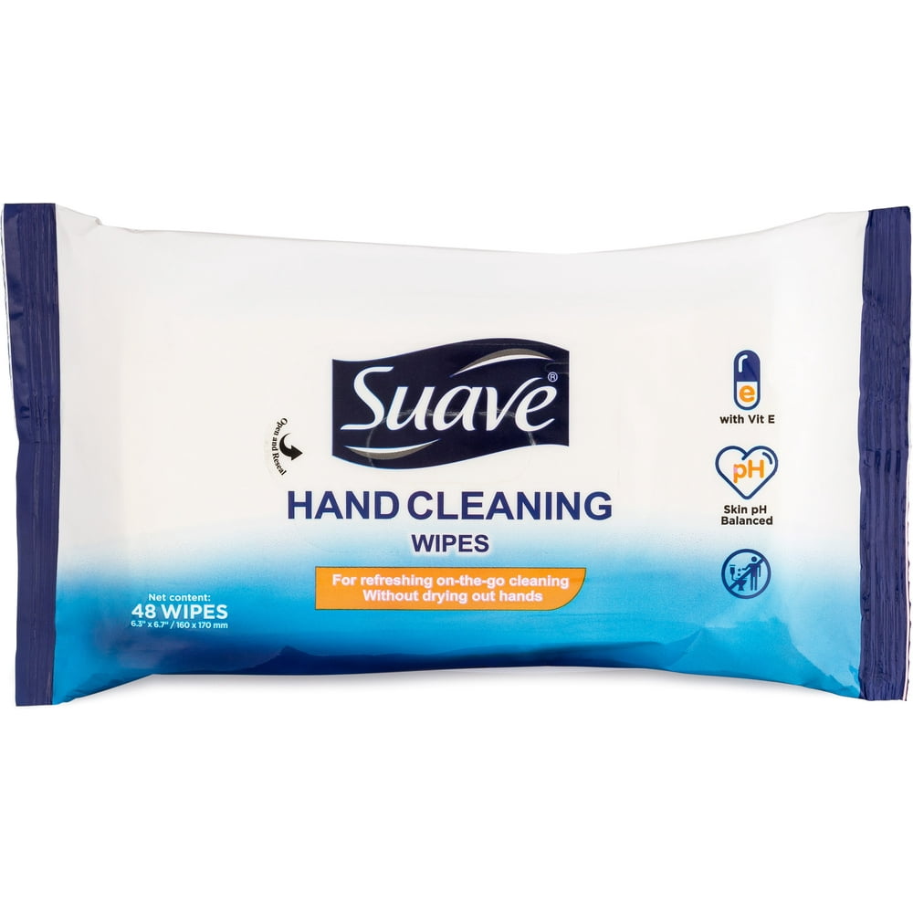 Suave Hand Cleaning Wet Wipes 24 x 48 PCS (Pack of 3)