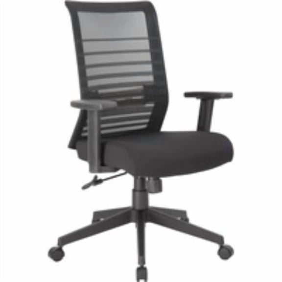 Lorell Horizontal Mesh Back Task Chair  Fabric Seat  Black  Armrest  1 Each