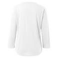 thumbnail image 5 of Women's V Neck 3/4 Sleeve Tops Solid Casual Shirts Summer Tees Womens Long Sleeve Tops Polyester Women Sports T Shirt Tops Loose Athletic Wear Tops for Women T Short Solid T Shirt Women Turtleneck Tee, 5 of 5