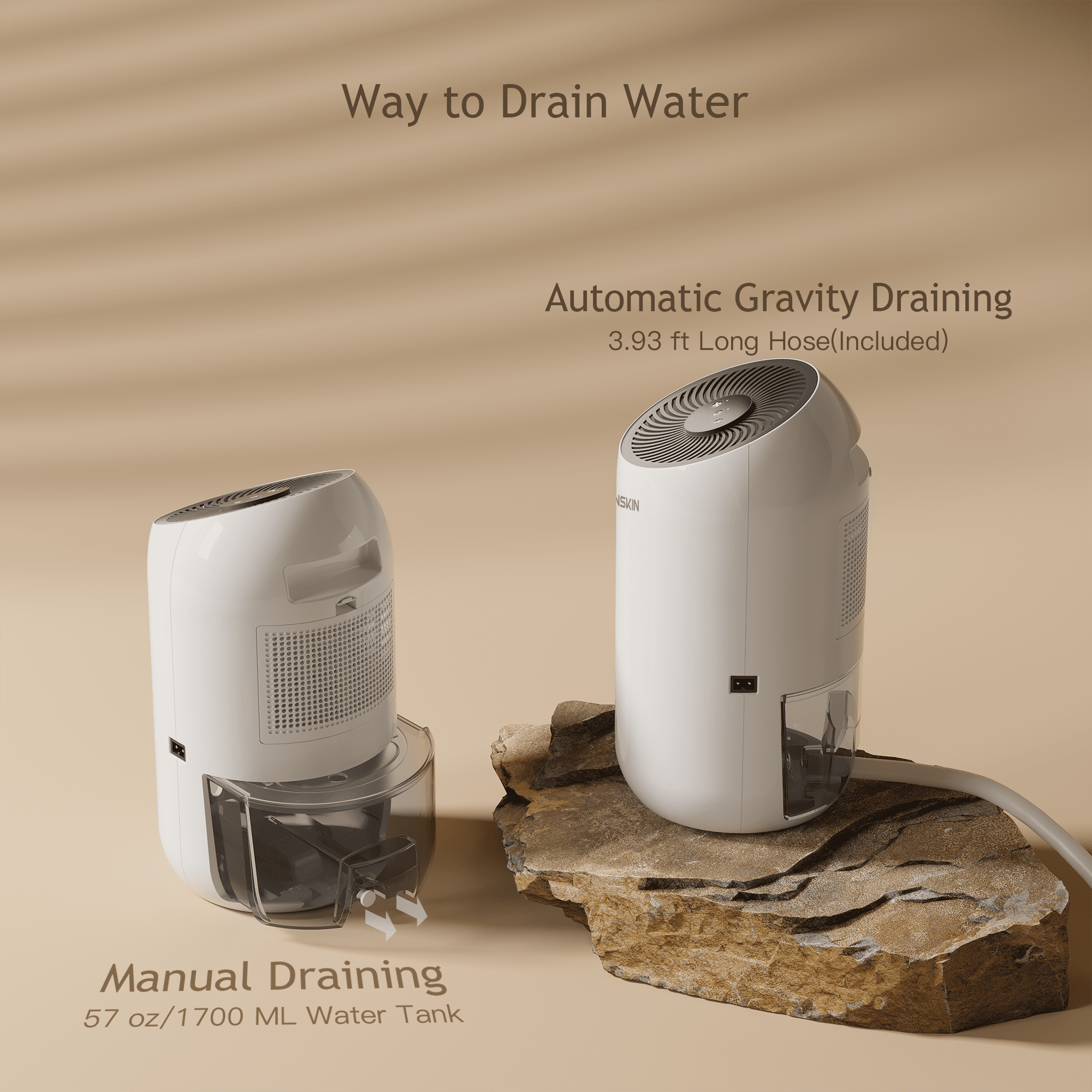 Dehumidifiers, Linskin 720 Sq. Ft. Dehumidifier for Home and Basement, 57oz(1700ml) Quiet Dehumidifiers with Drain Hose, 2 Working Modes, Auto Shut Off - Small Dehumidifier for Bathroom, Bedroom, RV