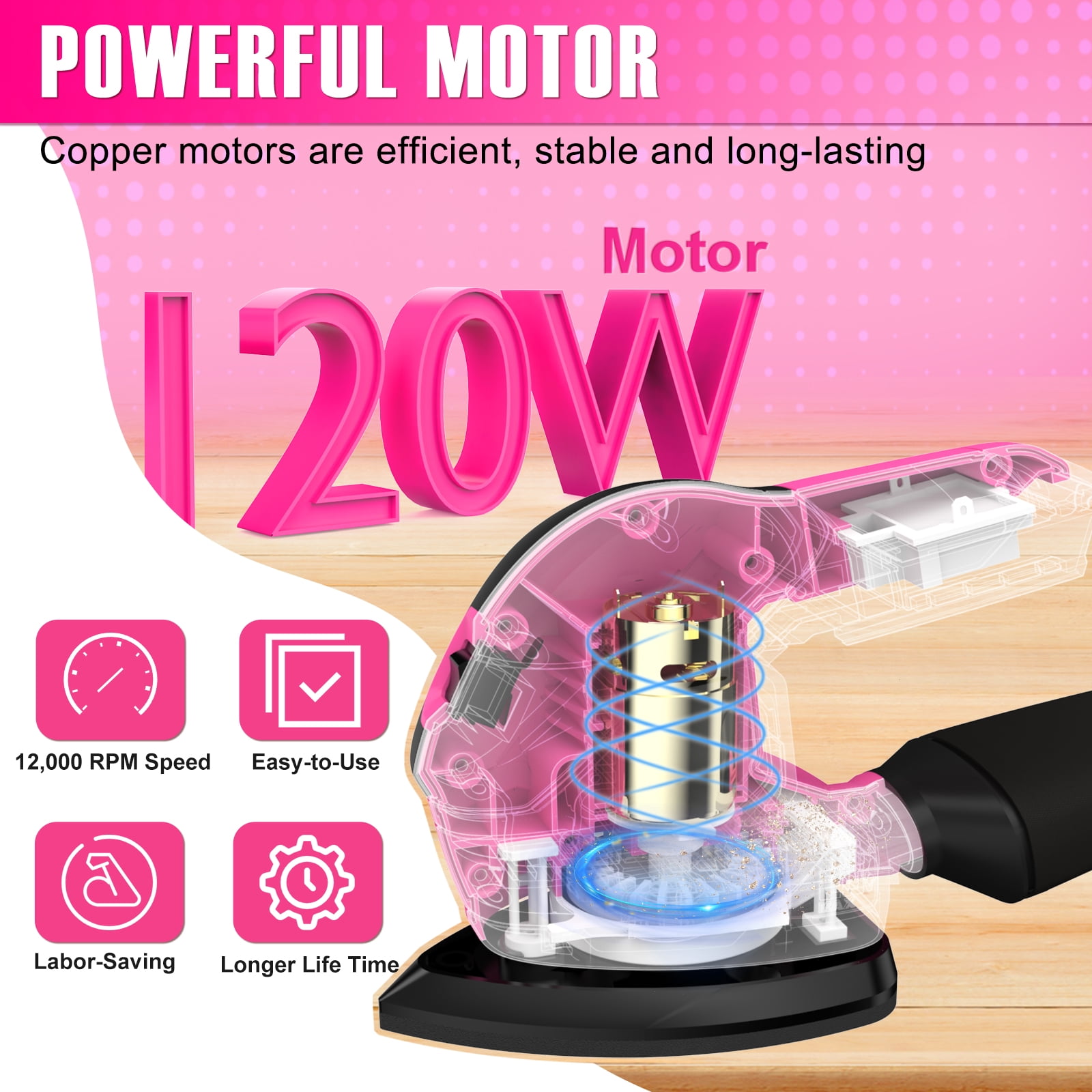 Starwal 20V Cordless Detail Sander - 12000 RPM Electric Hand Sander, Compact Palm Sander for Tight Spaces Woodworking, 2.0Ah Battery and Charger Included