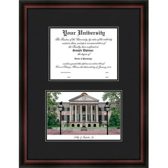 Campus Images SC998D College of Charleston ''Diplomate'' Lithograph and Diploma Frame