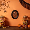 thumbnail image 6 of Roiihwy Halloween Wall Decor, Ghost Framed Dark Ghost Holding Candle Oval Wall Art, Spooky Halloween Oval Walls Decor, Vintage Gothic Canvas Artwork Hanging Decor, 6 of 6