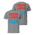 thumbnail image 2 of TSADFHJI Mens Shirts Long Sleeve Button Mens Short Sleeved Sports Summer Shirt Fashion T Shirt Letter Pattern Sweatshirt Loose Round Neck Back Printed Shirt Retro Street Dress Long Coat L Grey, 2 of 9