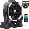 thumbnail image 1 of Ventilador portátil para acampar TDLOL recargable con linterna LED, 1 of 9