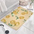 thumbnail image 3 of Yellow Lemon Fruit Leaves LightYellow Flannel Non Slip Door Rugs,Washable Door Mats Indoor,Decorative Door Mats,Dirt-Resistant and Absorbent Doormat for Entrance,Bedroom,Kitchen,Bathroom,31.5"x17", 3 of 4