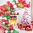 thumbnail image 4 of Christmas Balloon Garland Xmas Green Red White Arch kit Macaron green pink balloons Candy Bell Cane Foil Balloons With Large Gingerbread Balloon for Christmas Party Decorations Supplies, 4 of 13