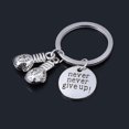 thumbnail image 2 of Boxglove Keychain Never Give Up Hanging Pendant Handbag Car Keyring Sports Fitness, 2 of 8