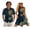 Blue Gold Palm Tree, variant on Polynesian Matching Hawaiian Outfits for Family Washable Couple Matching Outfits Men’s Hawaiian Shirt Lightweight Fit for Honeymoon Trip Fashionable