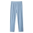 thumbnail image 7 of Inglocry Comfy Pants Elastic Drawstring Waist for Women Over 50,Stretch Active - Women's Ultra Stretch Ice Silk Comfort Casual Pants with Zipper Pocket Light Blue XL, 7 of 7