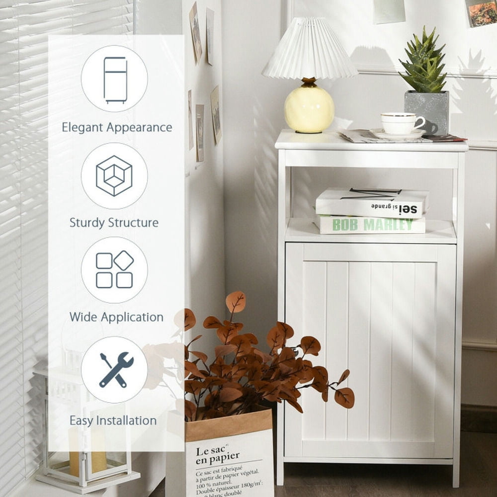 Finihen Bathroom Storage Cabinet, Bathroom Floor Cabinet, Bathroom Floor Cabinet with Adjustable Shelf, for Bathroom, Living Room, Bedroom, Kitchen, White Finihen Bathroom Storage Cabinet, Bathroom Floor Cabinet, Bathroom Floor Cabinet with Adjustable Shelf, for Bathroom, Living Room, Bedroom, Kitchen, White