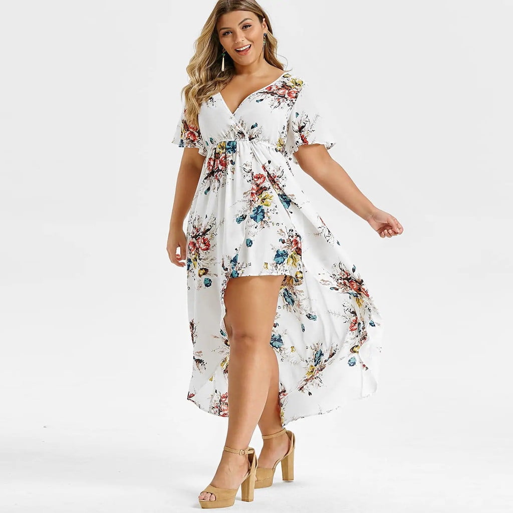 Short Sleeve Floral Printed Bell Sleeve 