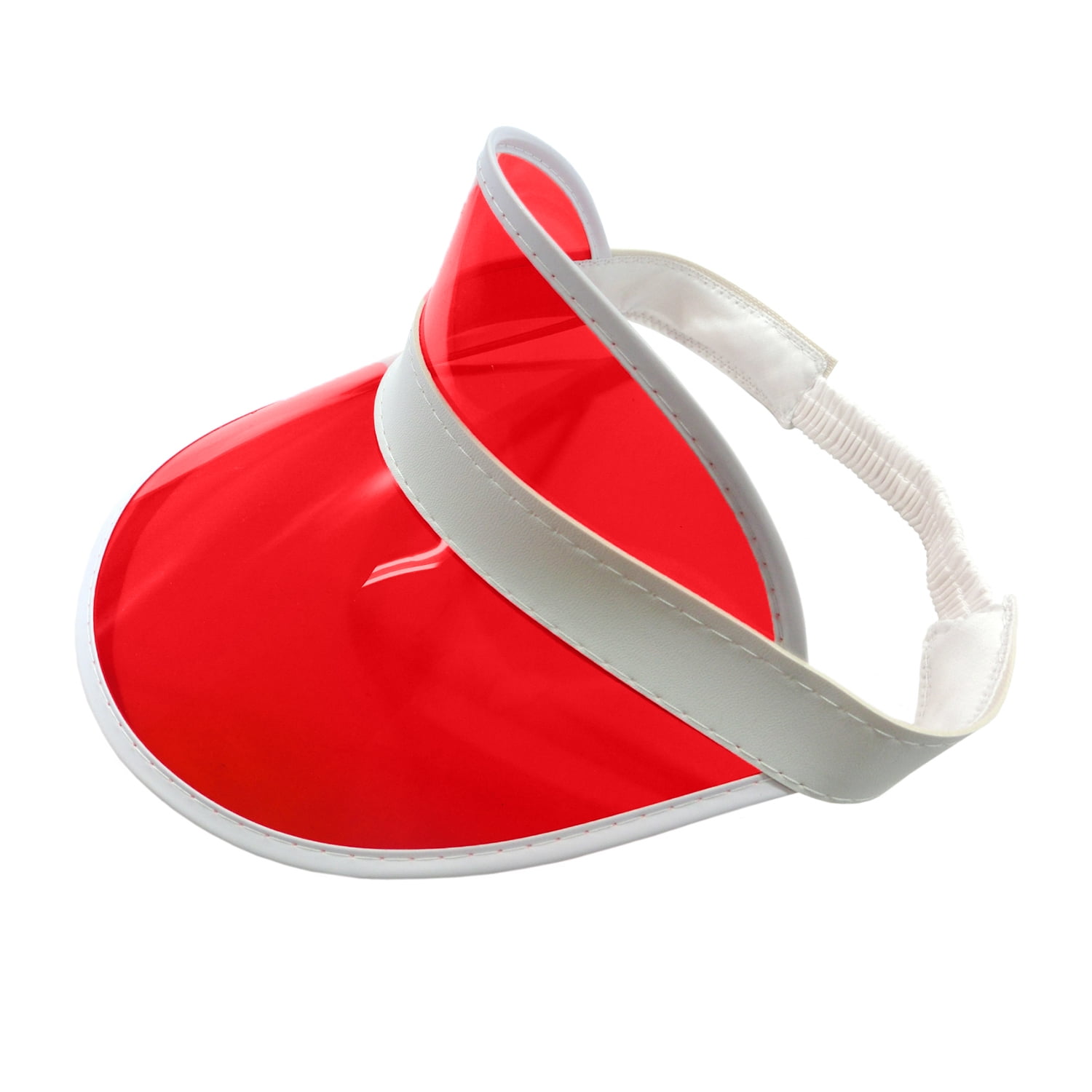 Red Visors Beach Plastic Colored Clear 