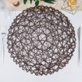 thumbnail image 1 of HLONK 6 Pack 15” Silver Metallic String Round Placemats For Wedding Events Birthday Party, 1 of 10