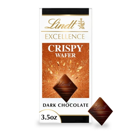 Lindt EXCELLENCE Crispy Wafer Dark Chocolate Candy Bar, 3.5 oz, Bar