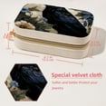 thumbnail image 5 of Crow Decorative Velvet Earring Holder Display Case Storage Box Portable with Removable Compartment - Gift Ideal, 5 of 7