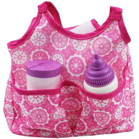 JUNWELL Doll Diaper Bag Pink Soft Carrying Bag 1PC