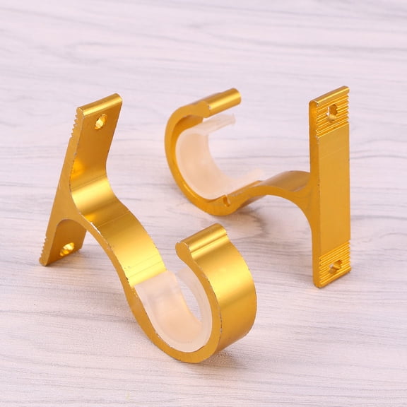 TABLZONE Double Curtain Bracket Golden Robust Carrier for Home Decoration 2Pcs