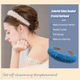 thumbnail image 3 of Qarigey Diademas con cuentas de cristal con purpurina, tocado de punto Flexible para el cabello, tocado para mujer, fiesta, colorido brillante Accesorio para el cabello Azul eléctrico Qarigey AP010971-16B, 3 of 5