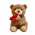 thumbnail image 2 of 11.81in Cute Teddy Bear Plush Toy with Red Rose, Perfect Valentine's Day Gift for Loved Ones, Adorable Plush Bear Decoration for Home & Office, Soft Plush Bear with Rose for Romantic Gifting, B, 2 of 2