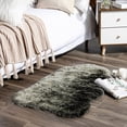thumbnail image 3 of Phantoscope Ultra Soft Faux Fox Fur Dark Green, Indoor Area Rug, 2 x 3 ft, Irregular Shape, 3 of 5