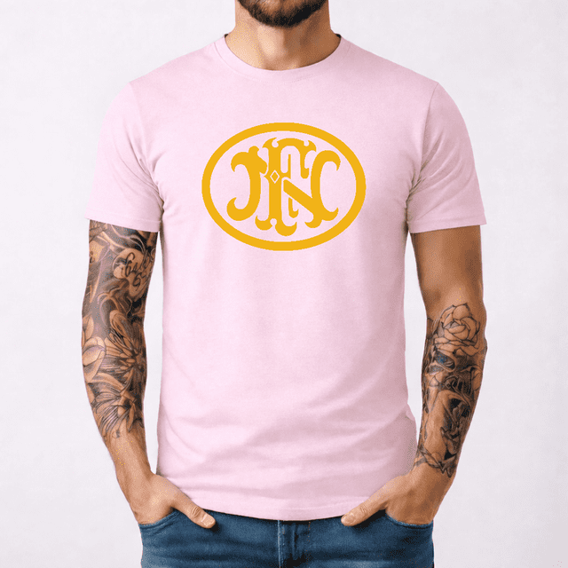 T-Shirt Unisexe Fn Herstal Logo Drôle Taille P à 5TG
