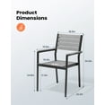 thumbnail image 2 of Pellebant 2 Pack Aluminum Dining Chairs Outdoor Armchair Set in Gray, 2 of 9