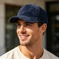 thumbnail image 3 of Suede Baseball Cap for Men Women Curved Brim Mesh Back Breathable Trucker Hat, 3 of 5