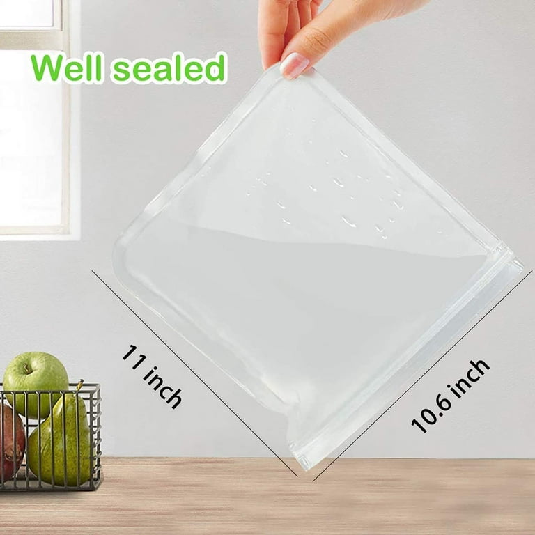 6 Pack Reusable Gallon Freezer Bags Dishwasher Safe, BPA Free Reusable  Ziplock Bags Silicone, Leakproof Reusable Storage Bags for Marinate Meats