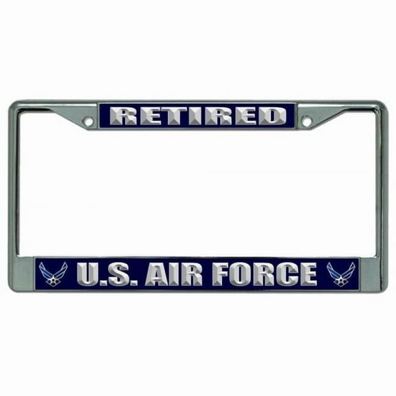 U.S. Air Force Retired Chrome License Plate Frame
