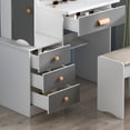 thumbnail image 4 of MONSLIPA Vanity Desk Set, Makeup Vanity with Sliding Mirror & Cushioned Stool, Wood Makeup Dressing Table with Hidden Shelves & 4 Drawers,White, 4 of 5